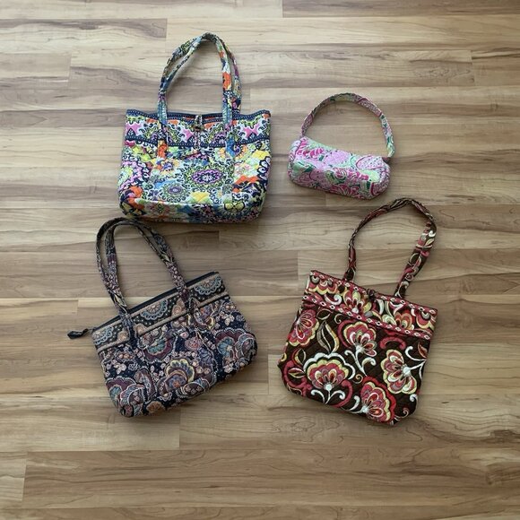 Vera Bradley Quilted Purse 4-Piece Bundle Lot Various Patterns And Sizes - Picture 1 of 5